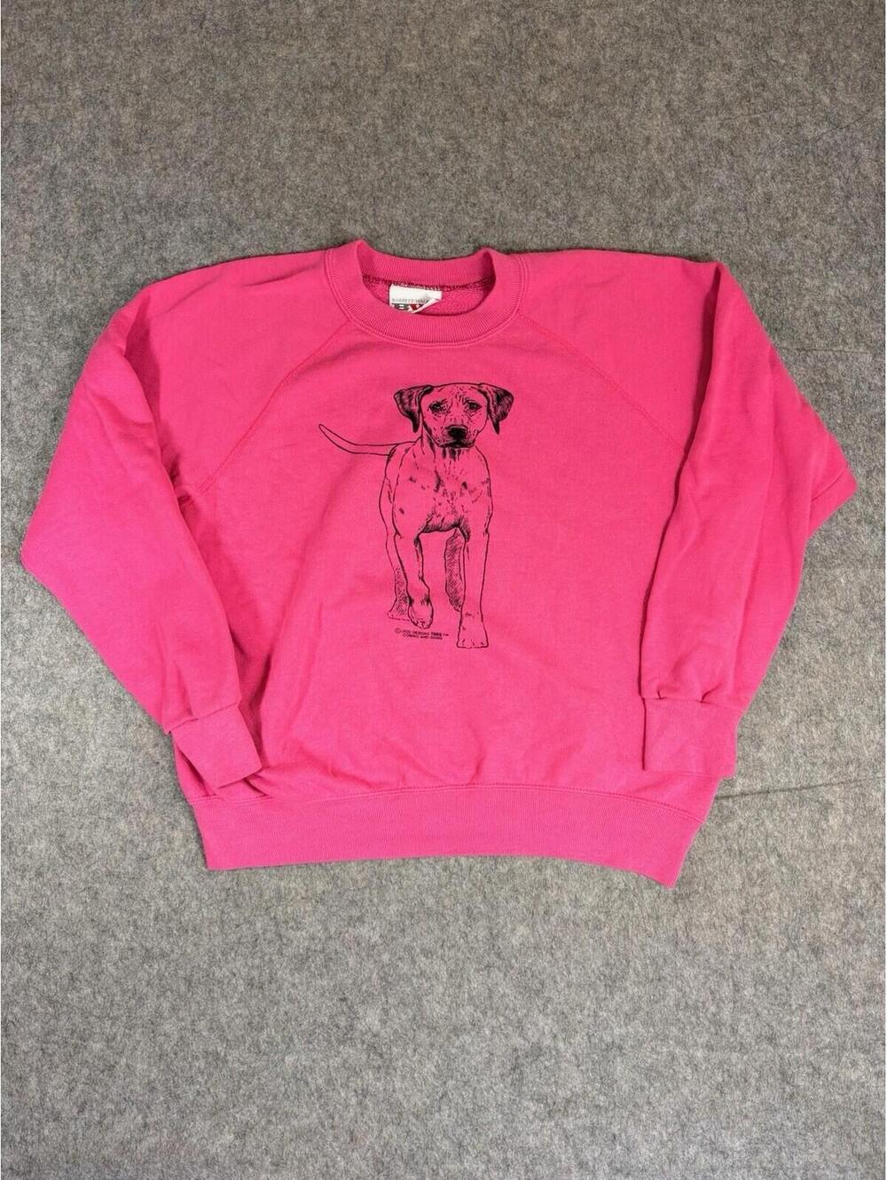 Vintage Dog Coming & Going Sweatshirt Size XL Pink Crewneck